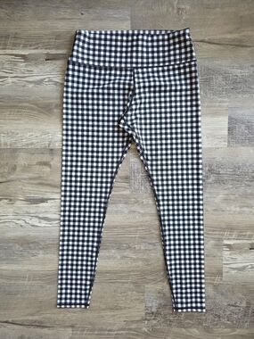 For The Republic Black & White Gingham Leggings Size Small